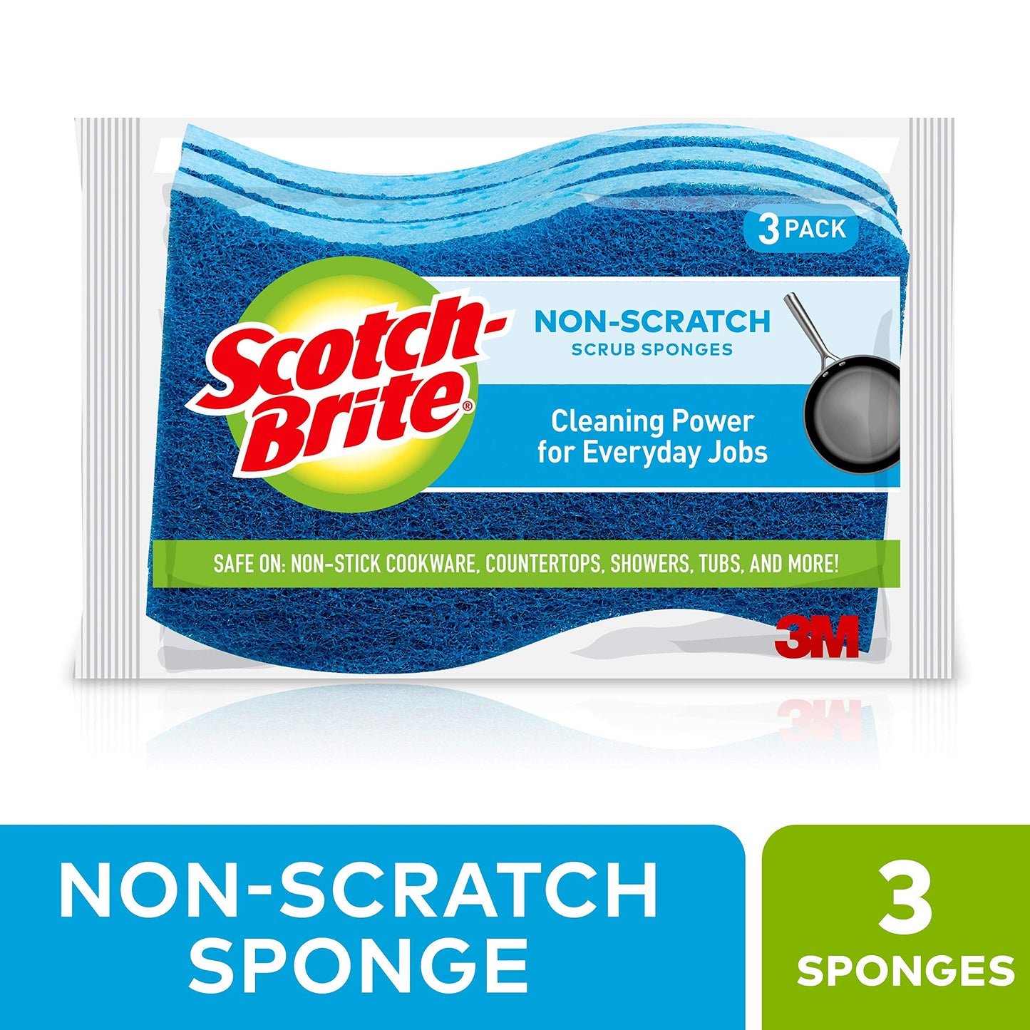 Scotch-Brite Non-Scratch Scrub Sponges, 24 Scrub Sponges, Lasts 50% Longer than the Leading National Value Brand