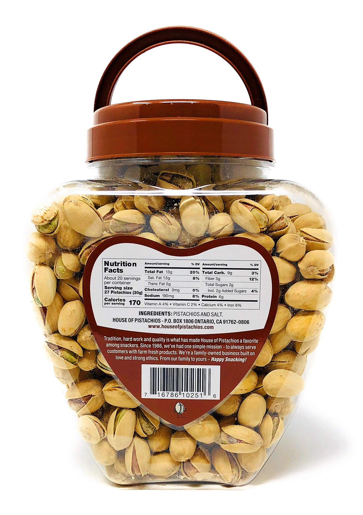 House of Pistachios' Roasted and Salted Pistachios - Real Flavor, Family Recipe, California Grown, 21 Ounces