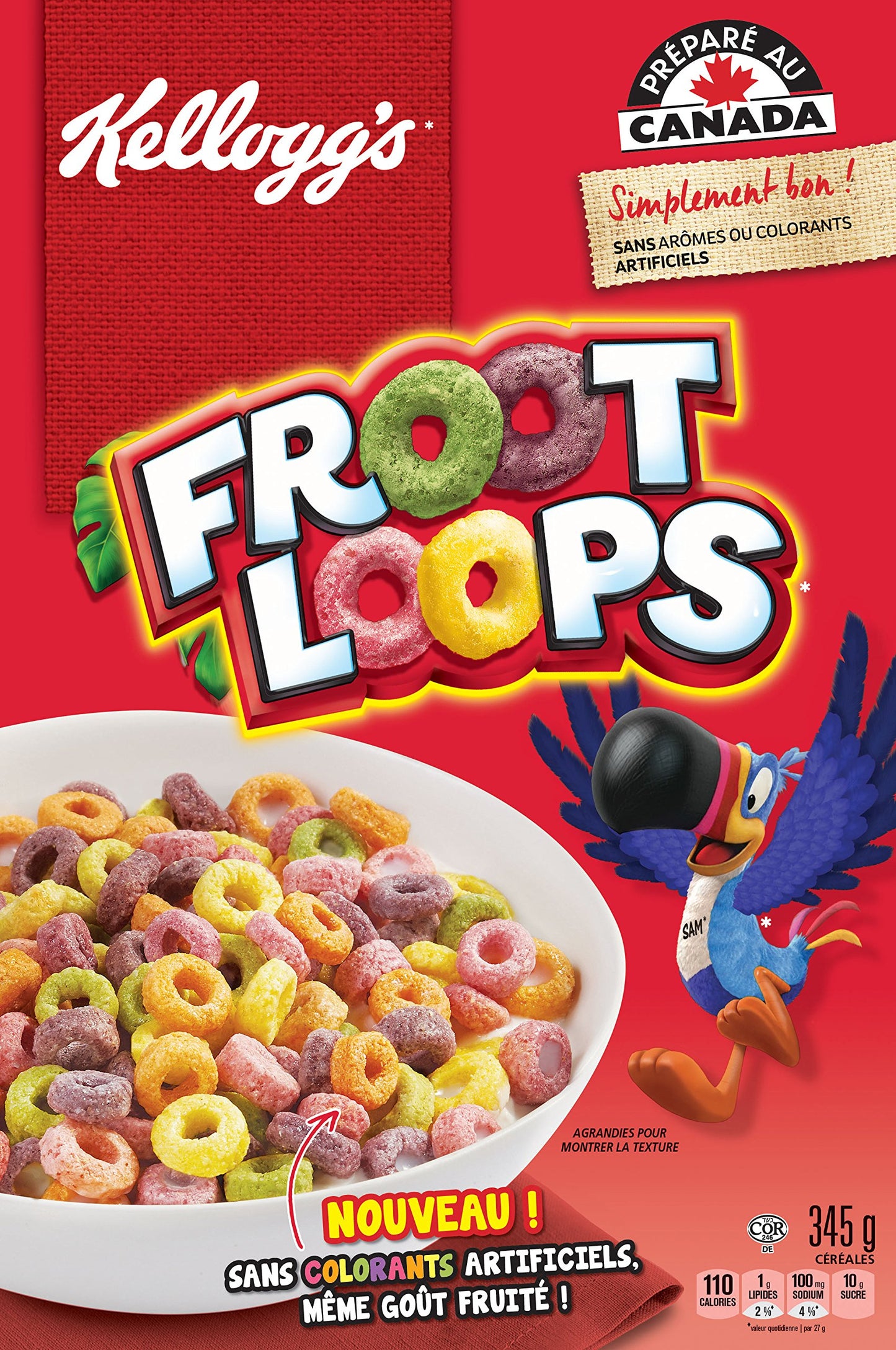 Kellogg's Froot Loops Cereal, 345g/12.2oz, Imported from Canada}