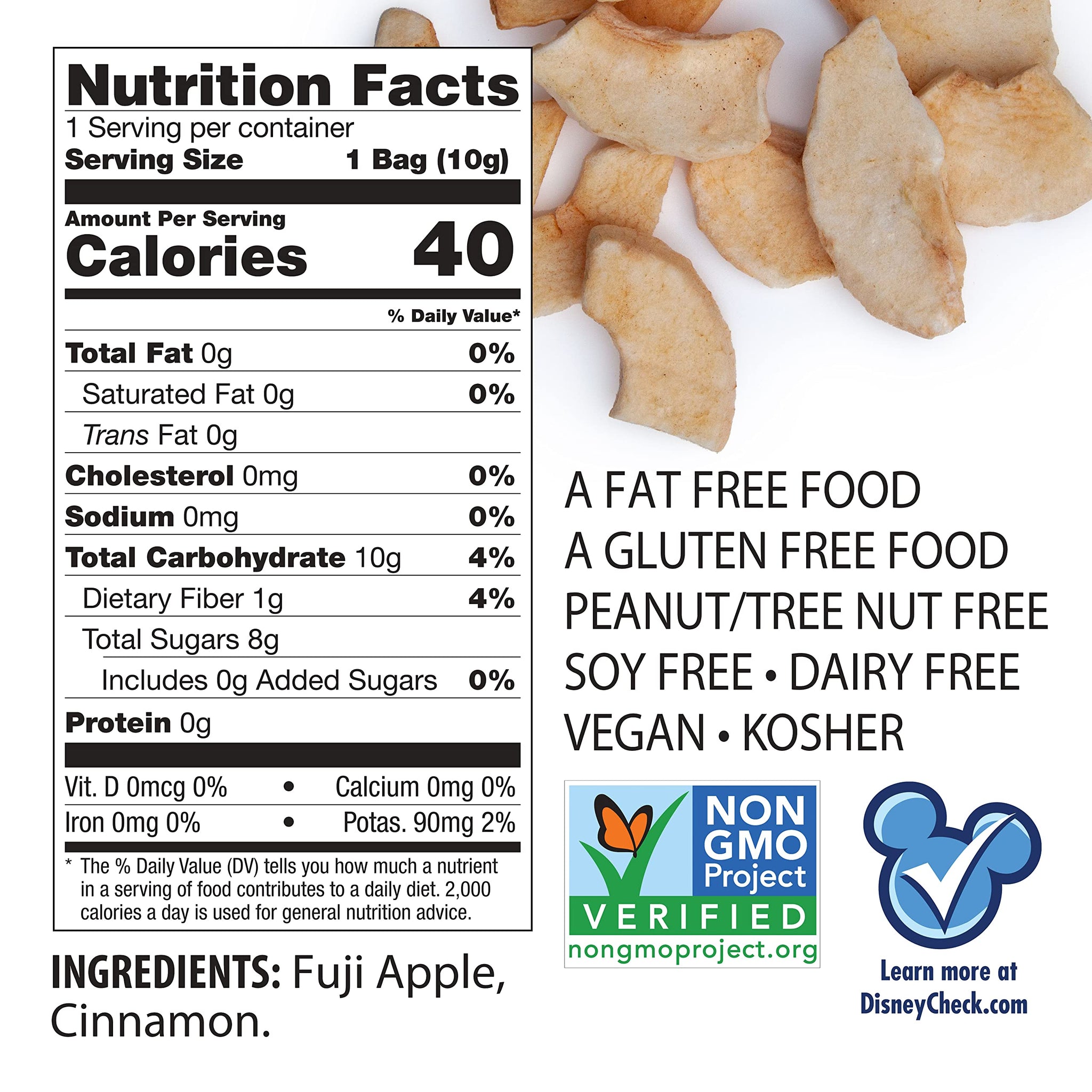 Brothers All Natural Disney Freeze Dried Fruit Crisps, Fuji Apple & Cinnamon, 0.35 Oz (Pack of 12), Made with 100% Fruit, Gluten Free, Soy Free
