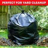 Veska 55 Gallon Trash Bags Heavy Duty, (Value-Pack 50 Count w/Ties) 55-60 Gallon Trash Bags Large Black 50-60 Gallon Garbage Liners for Lawn, Leaf
