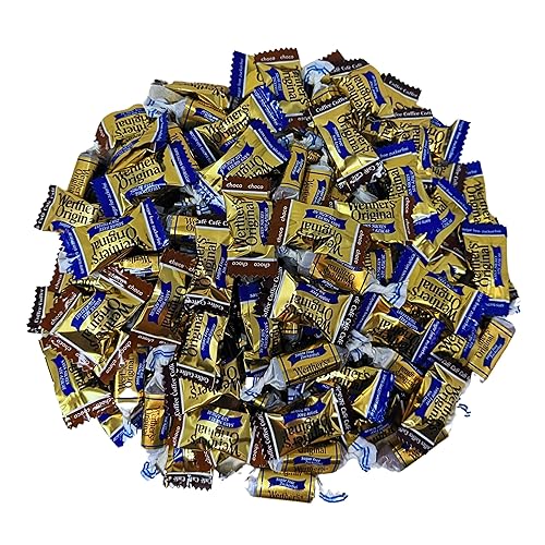 Werther's Original Premium Sugar Free Hard & Soft Chewy 4 Flavors Assortment 1-Lb Creamy Caramel, Rich Chocolate, Smooth Coffee Hard Candies And Soft