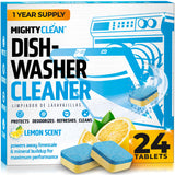 Dishwasher Cleaner And Deodorizer 24 Pack - 1 Year Supply Deep Clean Dishwasher Cleaner Tablets, Septic Safe Dishwasher Cleaning Tablets, Dish Washer