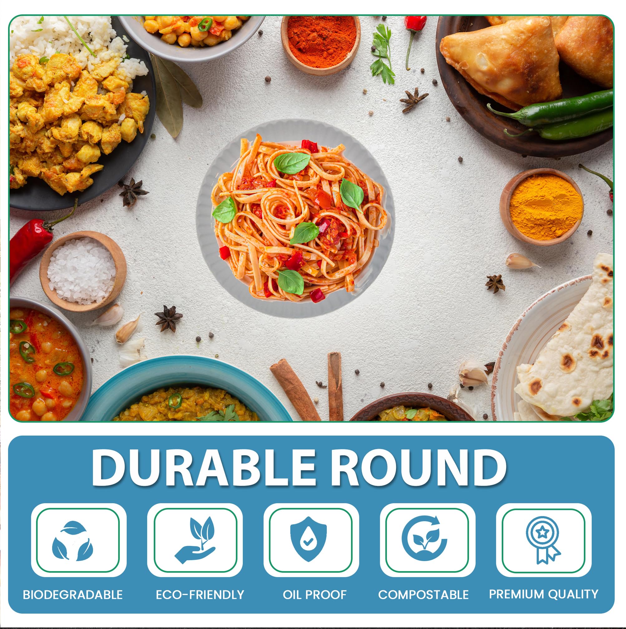 Fonteme 6-Inch Disposable Paper Plates - 1000 Count | White & Uncoated Microwavable Bulk Paper Plates | Perfect for Everyday Meals, Parties