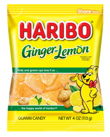 Haribo Gummy Candy, Ginger Lemon, 4 Ounce