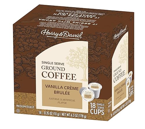 Harry & David Single Serve Ground Coffee Vanilla Creme Brûlée , One Box of 18 Servings