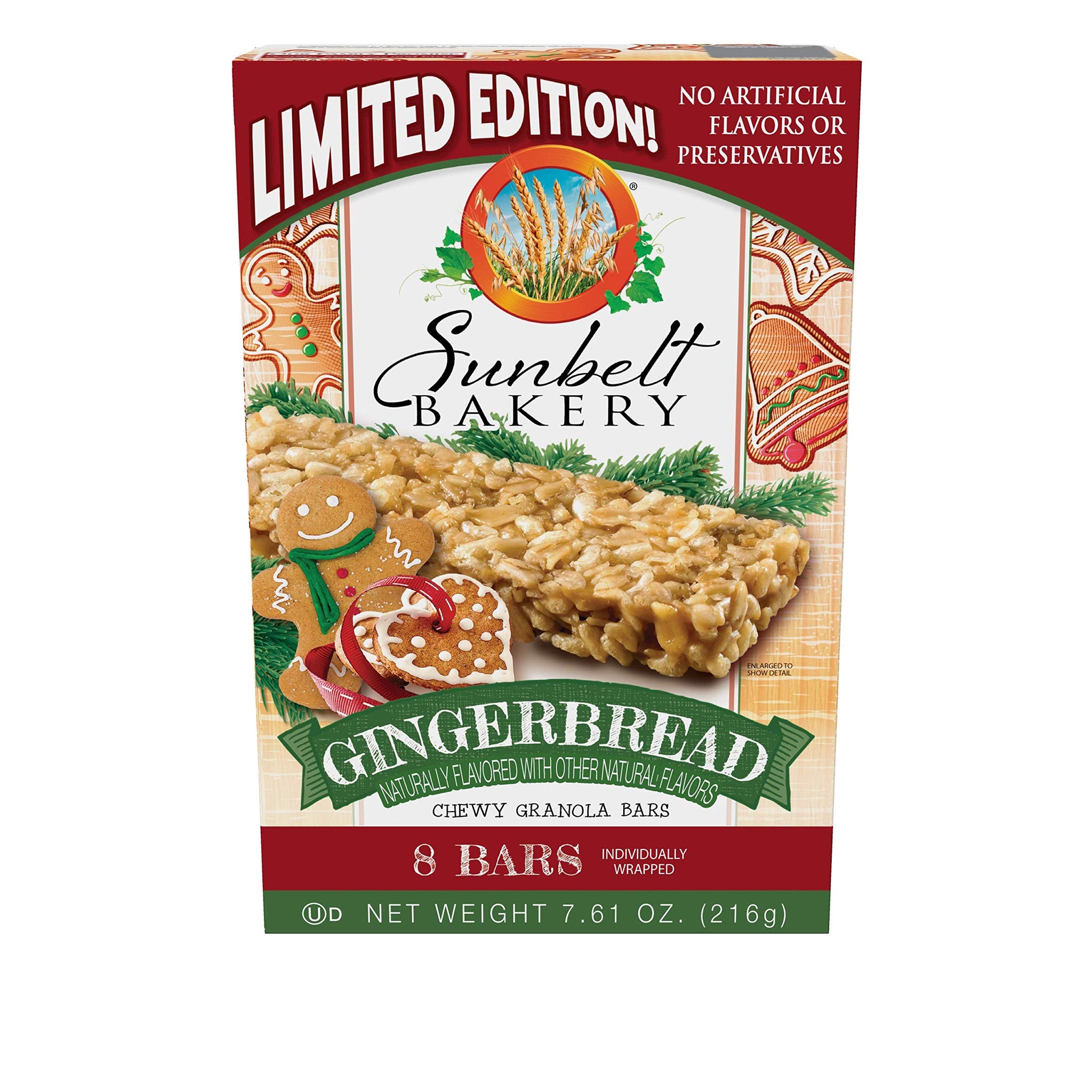 Sunbelt Bakery Winter Seasonal Variety Pack, 1 Box of Gingerbread, 1 Box of Peppermint Chocolate Chip, and 1 Box of Snow Covered Chocolate Chip Chewy