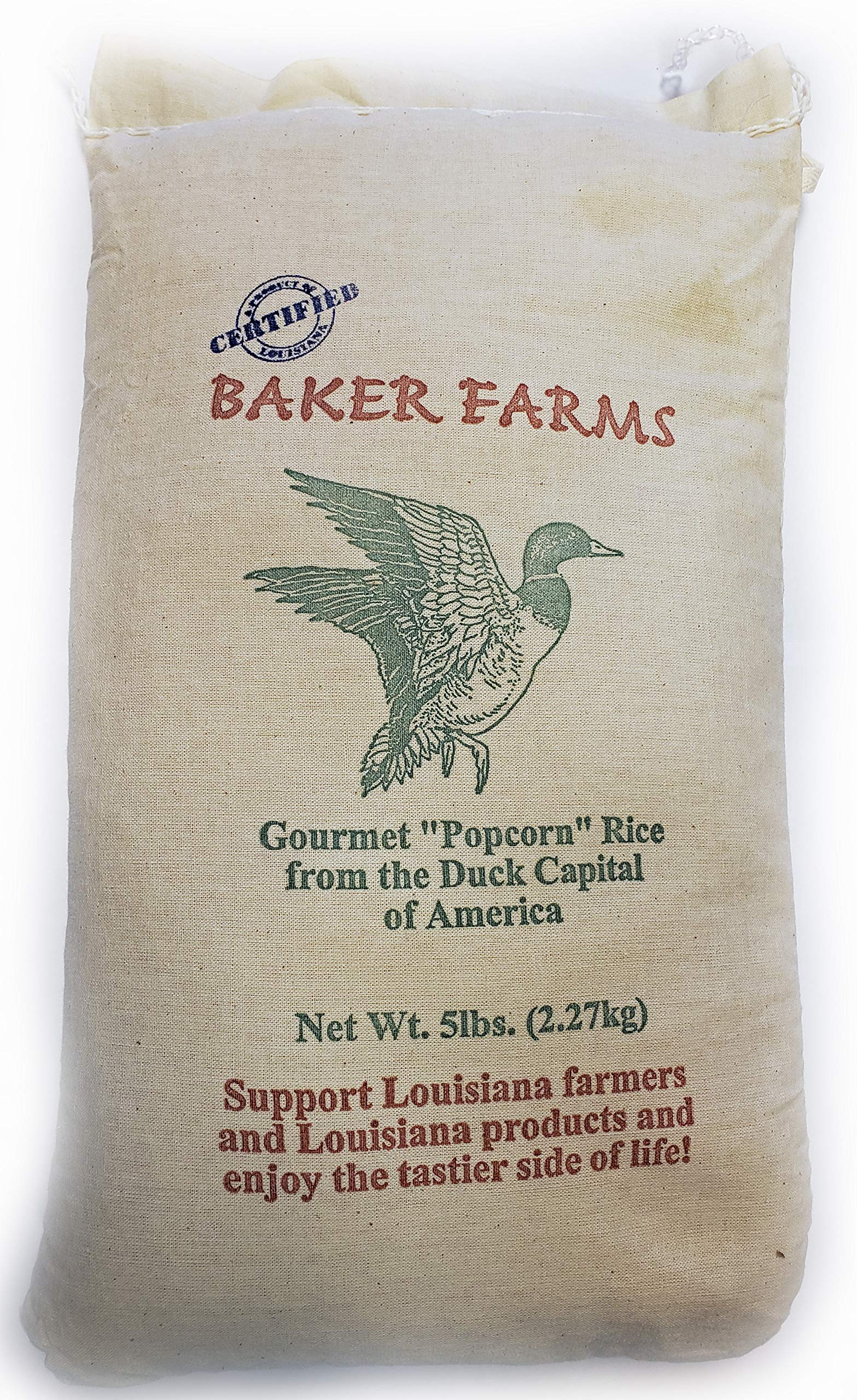 Baker Farms, Gourmet Louisiana Popcorn Rice, 5 lb Sack
