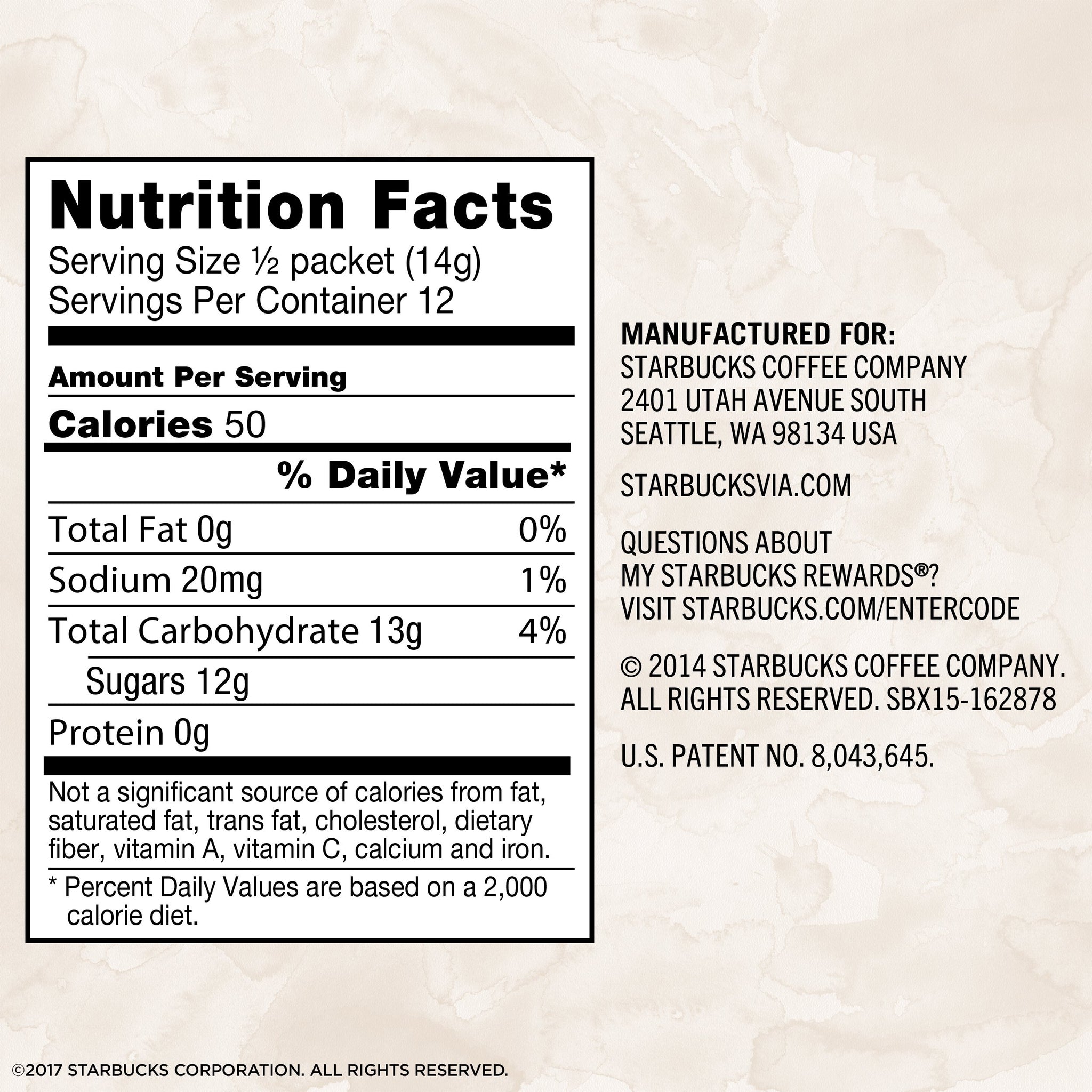 Starbucks VIA Instant Coffee Flavored Packets - Caramel Iced - 1 box (6 packets)