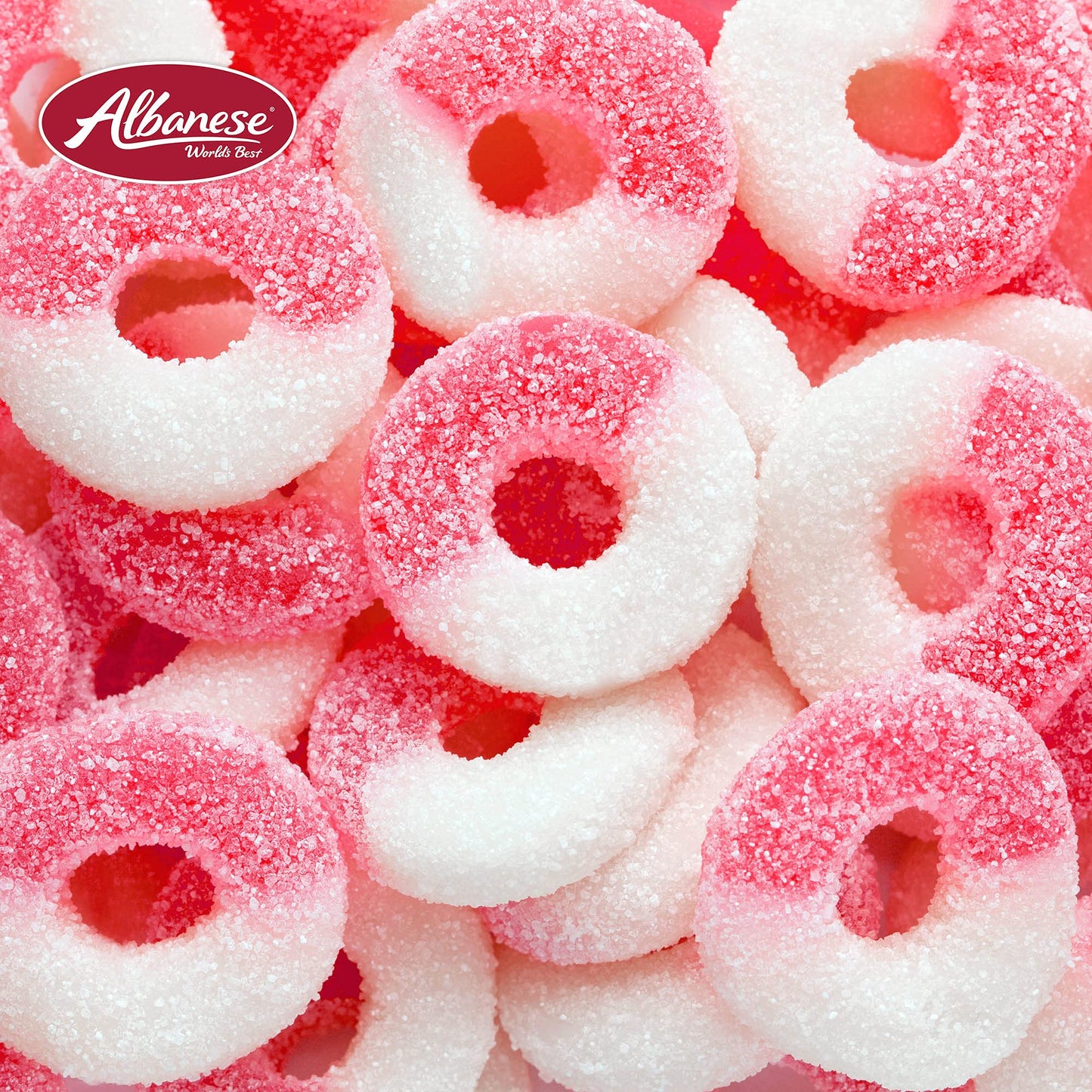 Albanese World's Best Gummi Watermelon Rings | 4.5lbs of Candy | Gluten Free, Fat Free, Soft and Chewy Gummy Rings | Perfect for Parties, Baking