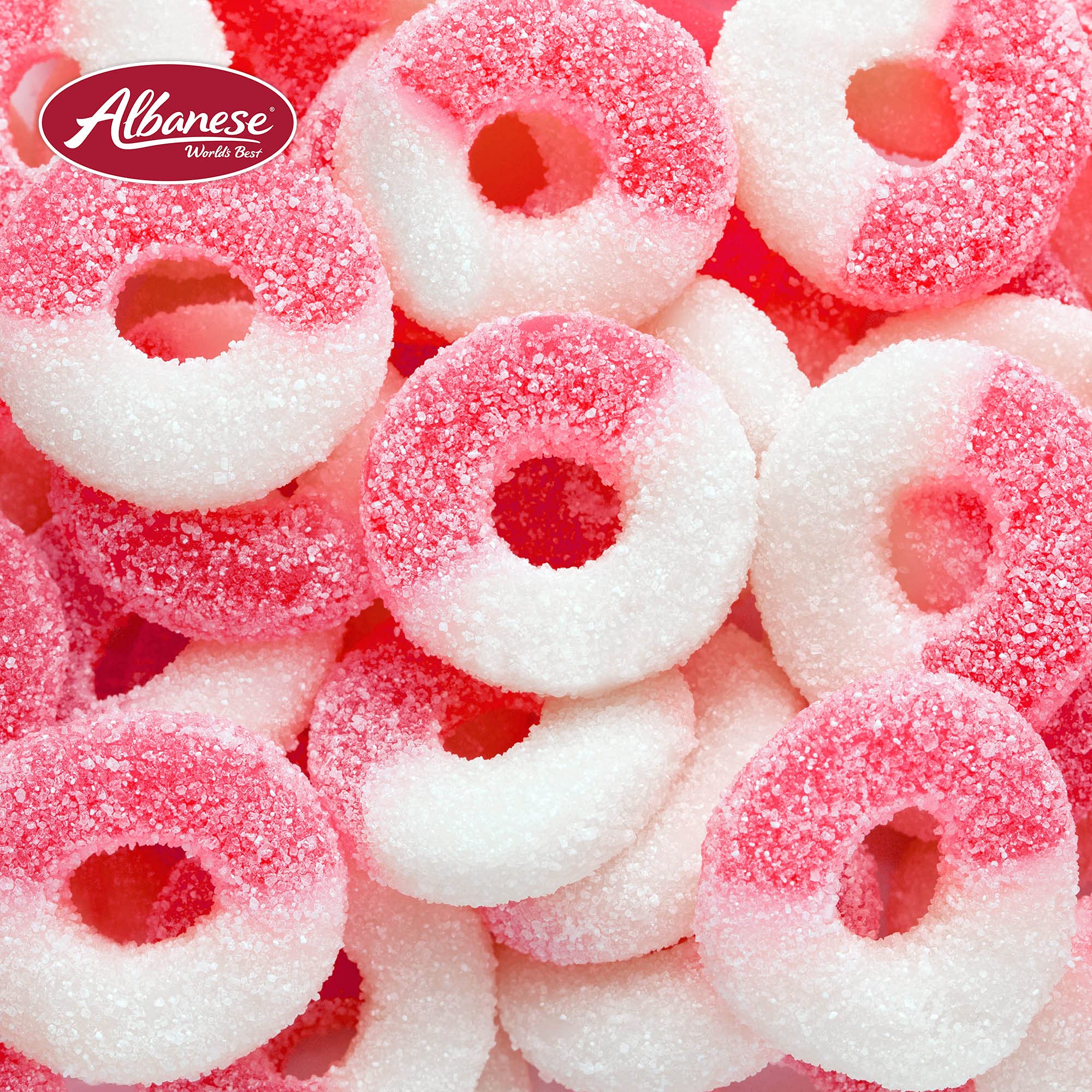 Albanese World's Best Gummi Watermelon Rings | 4.5lbs of Candy | Gluten Free, Fat Free, Soft and Chewy Gummy Rings | Perfect for Parties, Baking