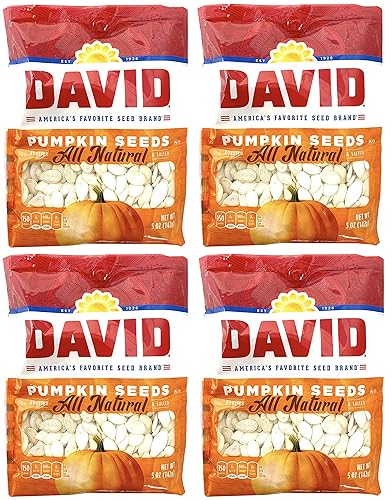 David Seeds, Pumpkin Seeds, 5-Ounce Bags (Pack of 4)