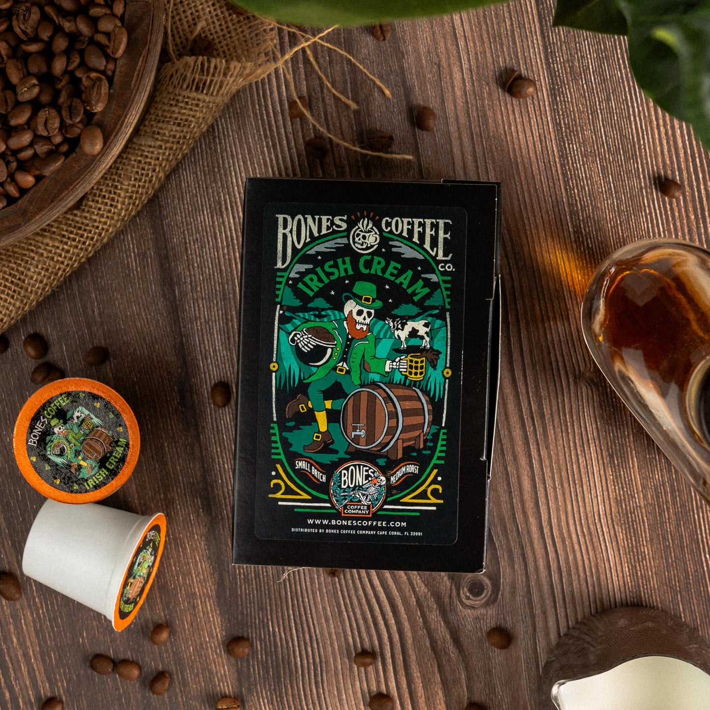 Bones Coffee Company Flavored Coffee Bones Cups Jamaican Me Crazy Flavored Pods | 12ct Single-Serve Coffee Pods Compatible with Keurig 1.0 & 2.0