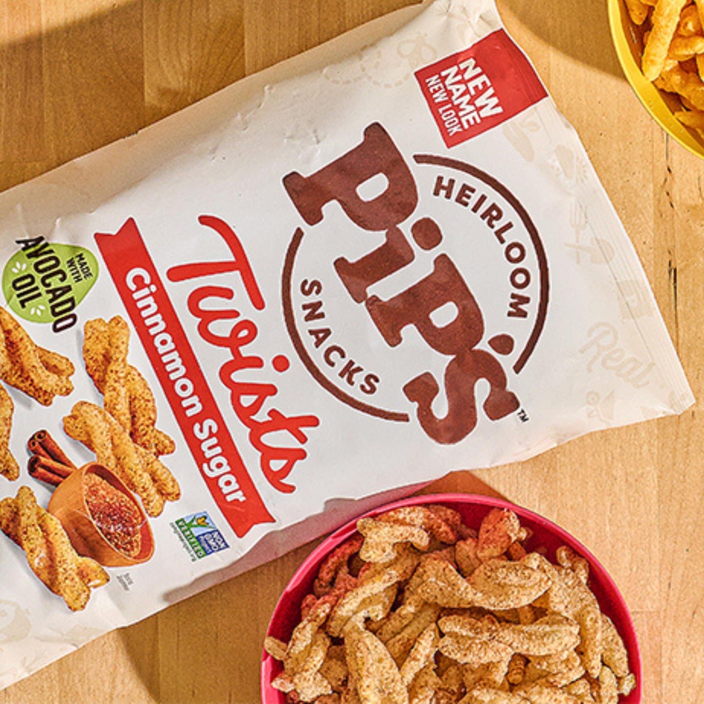 Pip’s Heirloom Cinnamon Churro Twists - 1 oz Bags (24 pk) - Individually Wrapped Snack Packs Made With Heirloom Corn & Avocado Oil - Better For You
