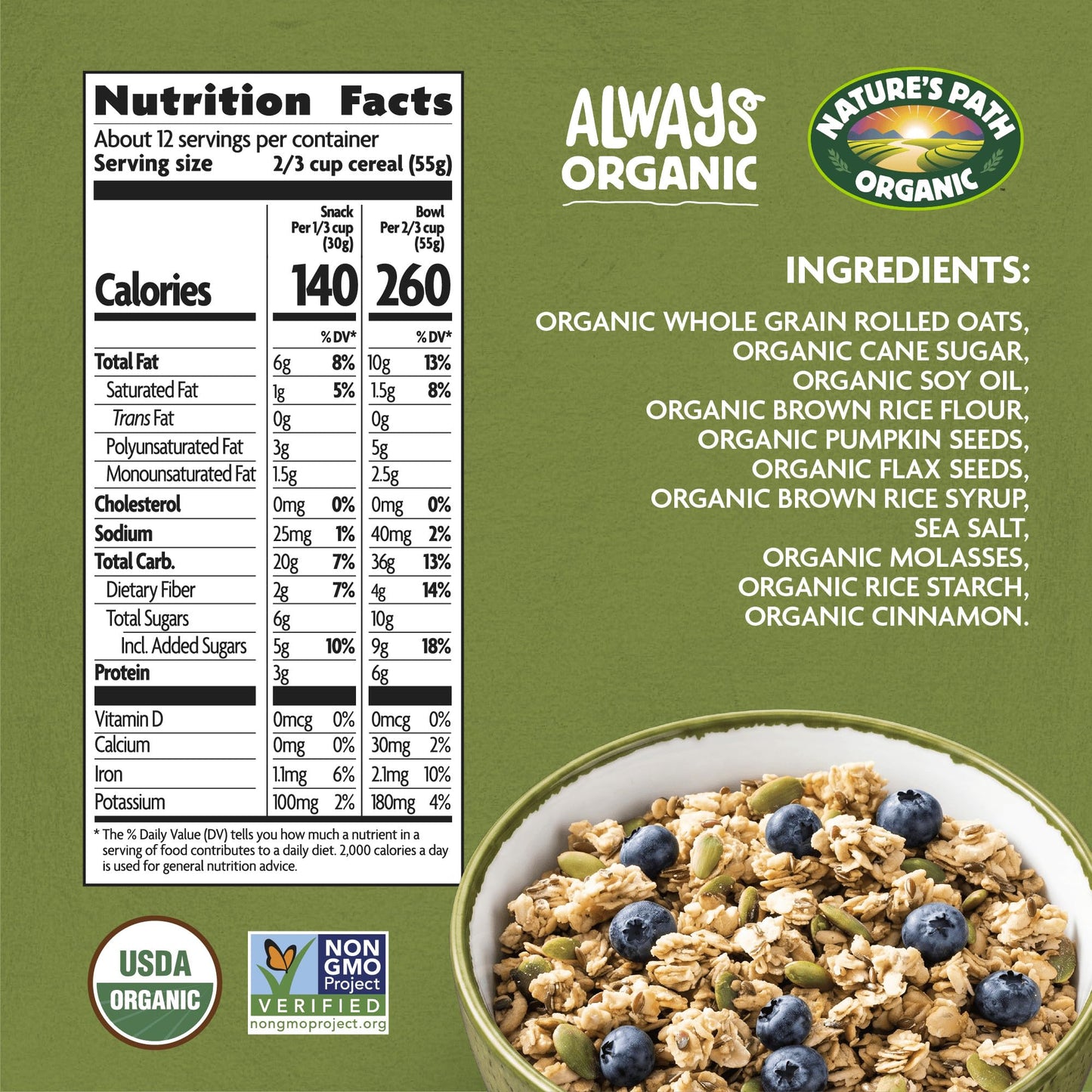 Nature's Path Organic Pumpkin Seed + Flax Granola, 24.7 oz (Pack of 1), Non-GMO