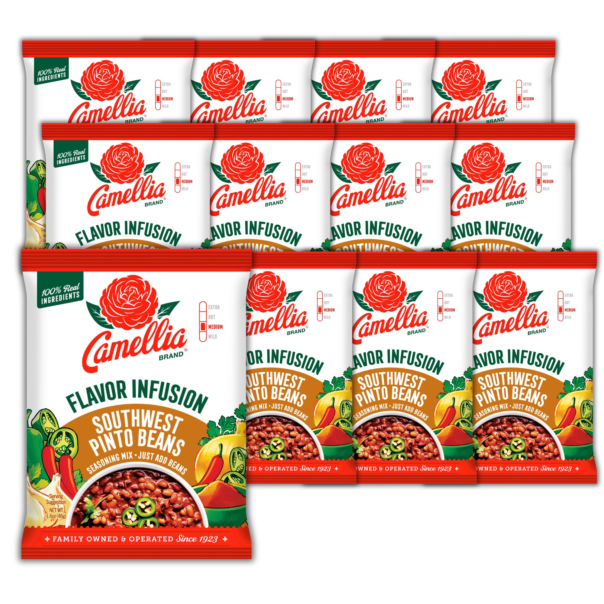 Camellia Brand Bean Flavor Infusion Seasoning (1.6 Ounce (Pack of 12), Southwest Pinto Bean)