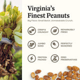 Belmont Peanuts Gourmet Honey Roasted Virginia Peanuts, 25 oz (1 Pack) - Only 8 Simple Ingredients, No Preservatives, 6g Protein - A Premium, Sweet