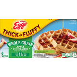 Eggo Thick and Fluffy Frozen Waffles, Frozen Breakfast, Resealable, Belgian Style, Apple Cinnamon, 11.6oz Box (6 Waffles)