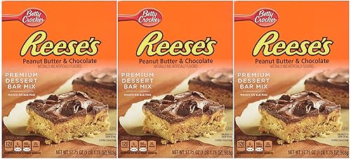 Betty Crocker, Dessert Bar Mix, Reese's Peanut Butter & Chocolate, 17.75oz Box (Pack of 3)