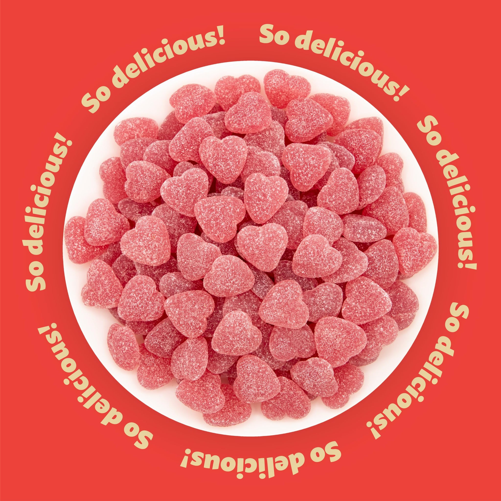 Cherry Jelly Hearts | 1-Pound Bag | Sour Candy | Dye Free Candy Hearts | Classic Gelatin Free Cherry Treats for Gifting, Buffets, Snacking | Vegan