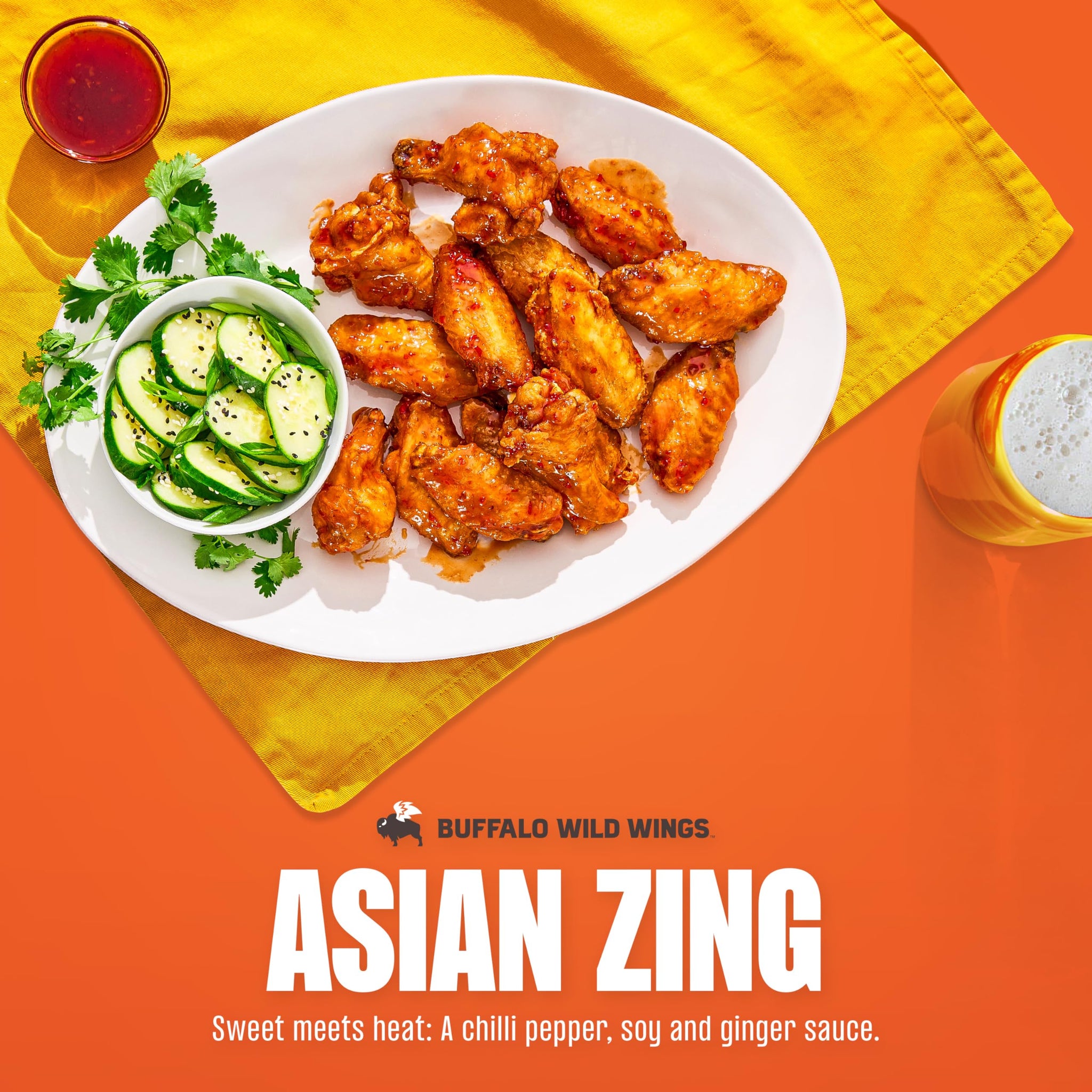 Buffalo Wild Wings Asian Zing Sauce, 12 fl. oz., Perfect Dipping Sauce, Chicken Marinade, Stir Fry Sauce and Wing Seasoning, Delicious Chili Pepper
