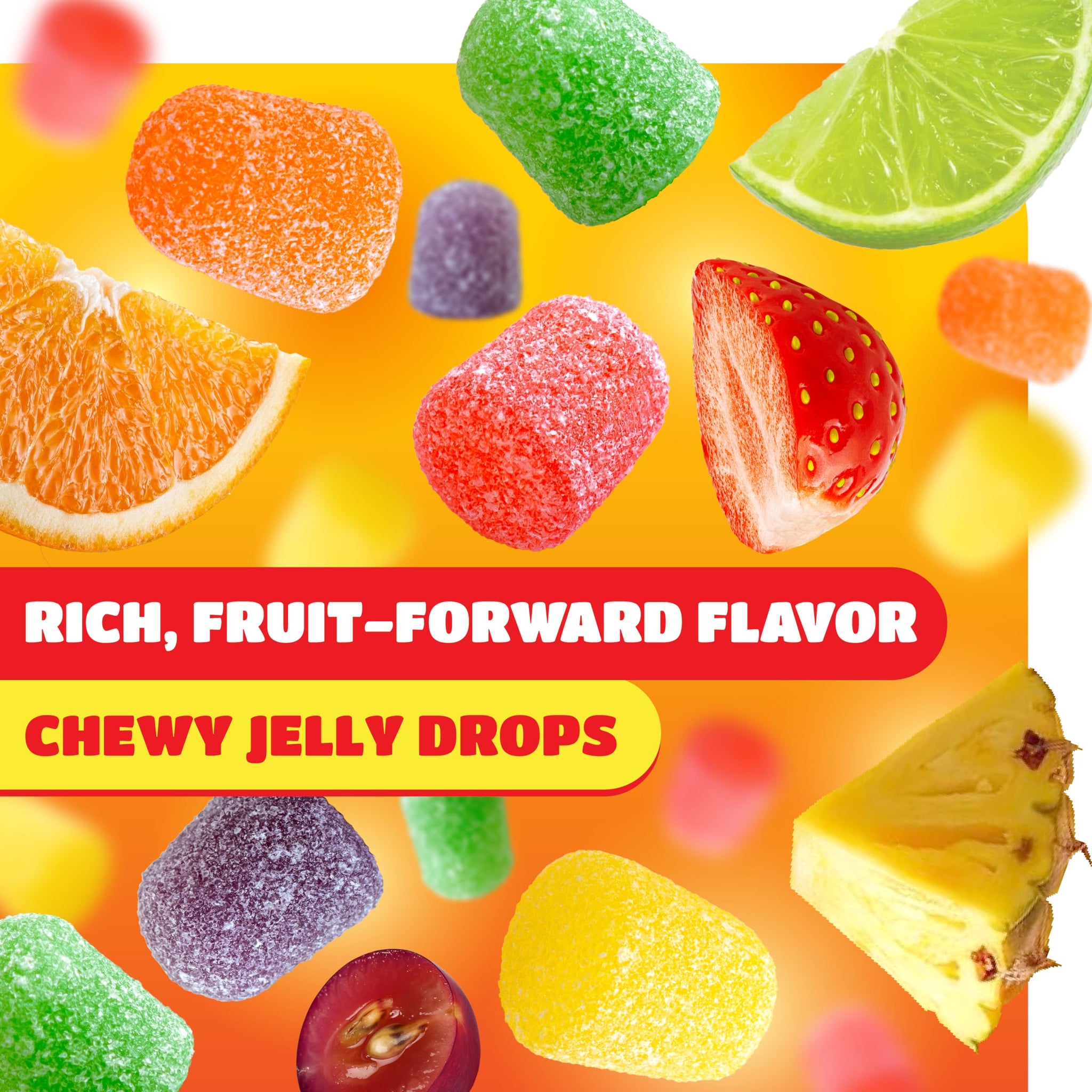 Gum Drops - 2 Pound Bulk Pack - Jelly Candy - Assorted Fruit Flavors - Christmas Candy for Holiday Snaking, Baking, and Gifting - Grape, Lime, Orange