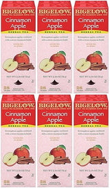 Bigelow Cinnamon Apple Herbal Tea Bags 28-Count Boxes (Pack of 6) Cinnamon Apple Hibiscus Flavored Herbal Tea Bags All Natural Non-GMO