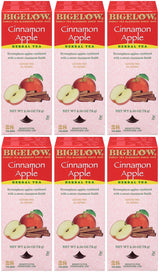 Bigelow Cinnamon Apple Herbal Tea Bags 28-Count Boxes (Pack of 6) Cinnamon Apple Hibiscus Flavored Herbal Tea Bags All Natural Non-GMO