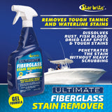 STAR BRITE Ultimate Fiberglass Stain Remover - Easy-to-Use Marine Grade Solution to Eliminate Tough Rust, Leaf & Waterline Stains for Boats and More