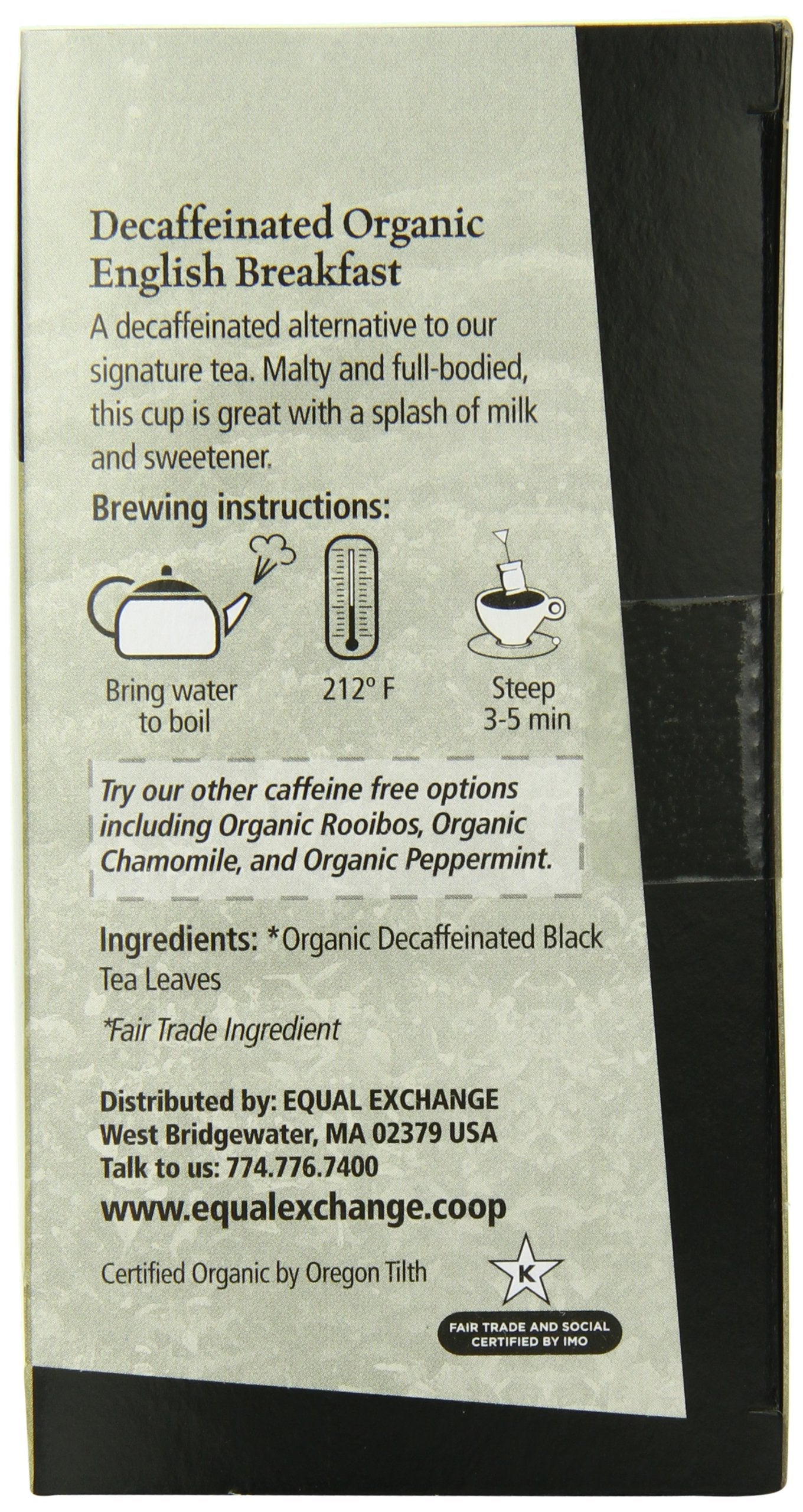 Equal Exchange Organic Decaf English Breakfast Tea, 20-Count (Pack of 6)