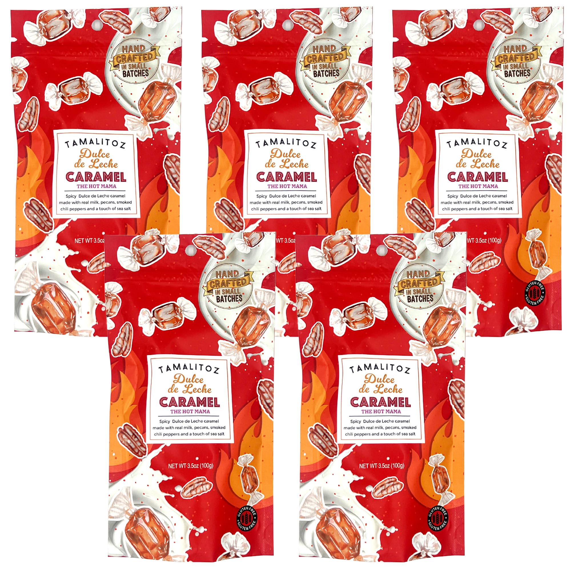 Tamalitoz Dulce de Leche - The Hot Mama - Creamy Caramel Candy with Mild Chili Heat & Toasted Pecans - Handcrafted Mexican Treat, Small Batch