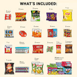 Snack Variety Care Package Gift Box, 50 Count Ready To Gift Assorted Snacks With Cookies Chips Bars Popcorn Crackers For Adults Kids Office Break