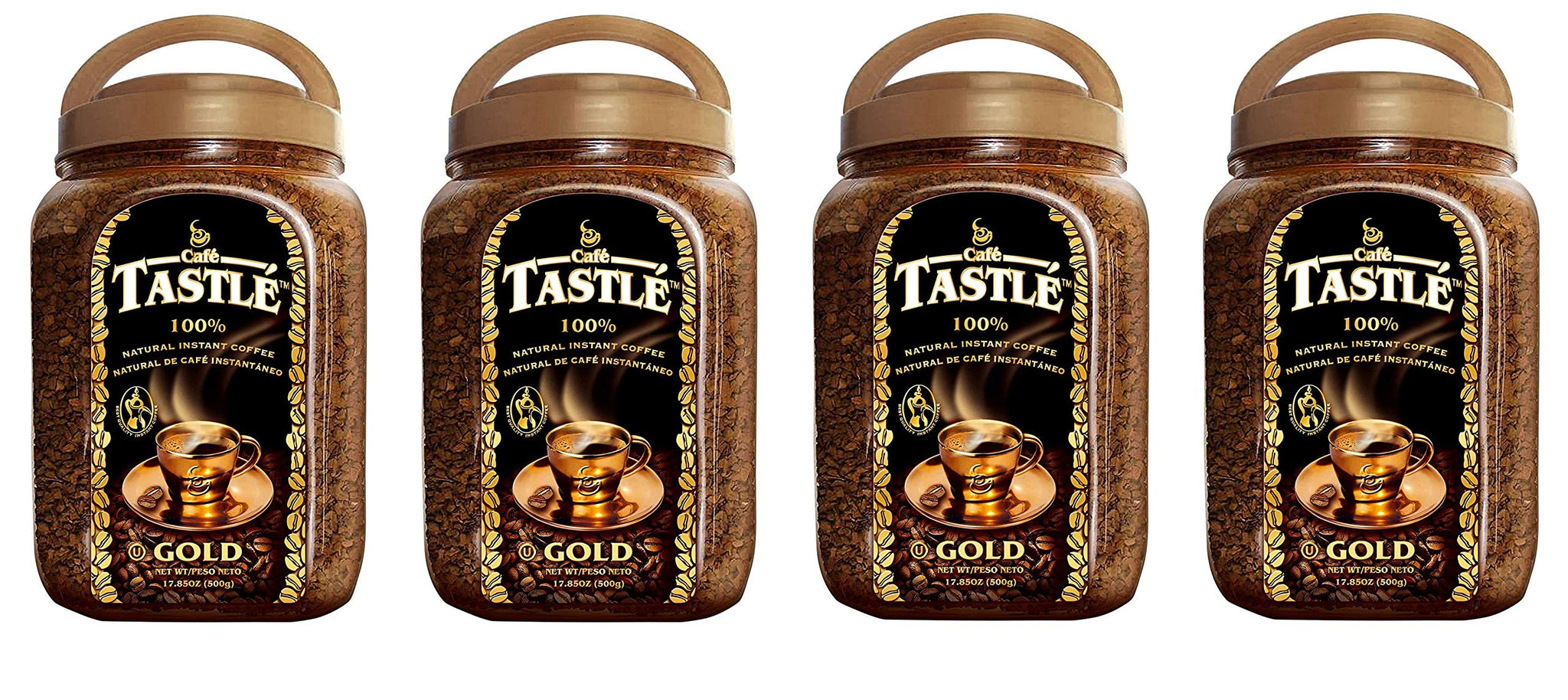 Cafe Tastle Gold Freeze Dried Instant Coffee, 4 Jars of 17.85 oz (71.40 Oz)
