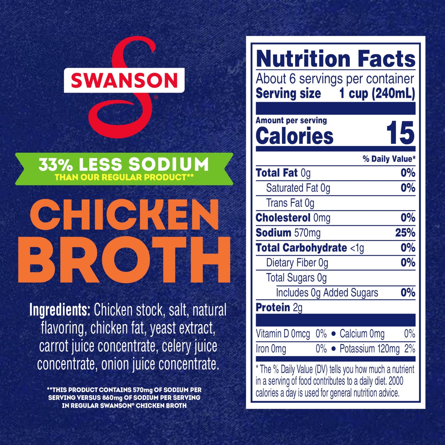 Swanson Natural Goodness Chicken Broth, 48 oz Carton