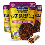 Old Hacienda Beef Barbacoa, | 100% Shredded Seasoned Beef with Sauce | Fully Cooked & Ready to Eat | 18g Protein | No Preservatives, Artificial