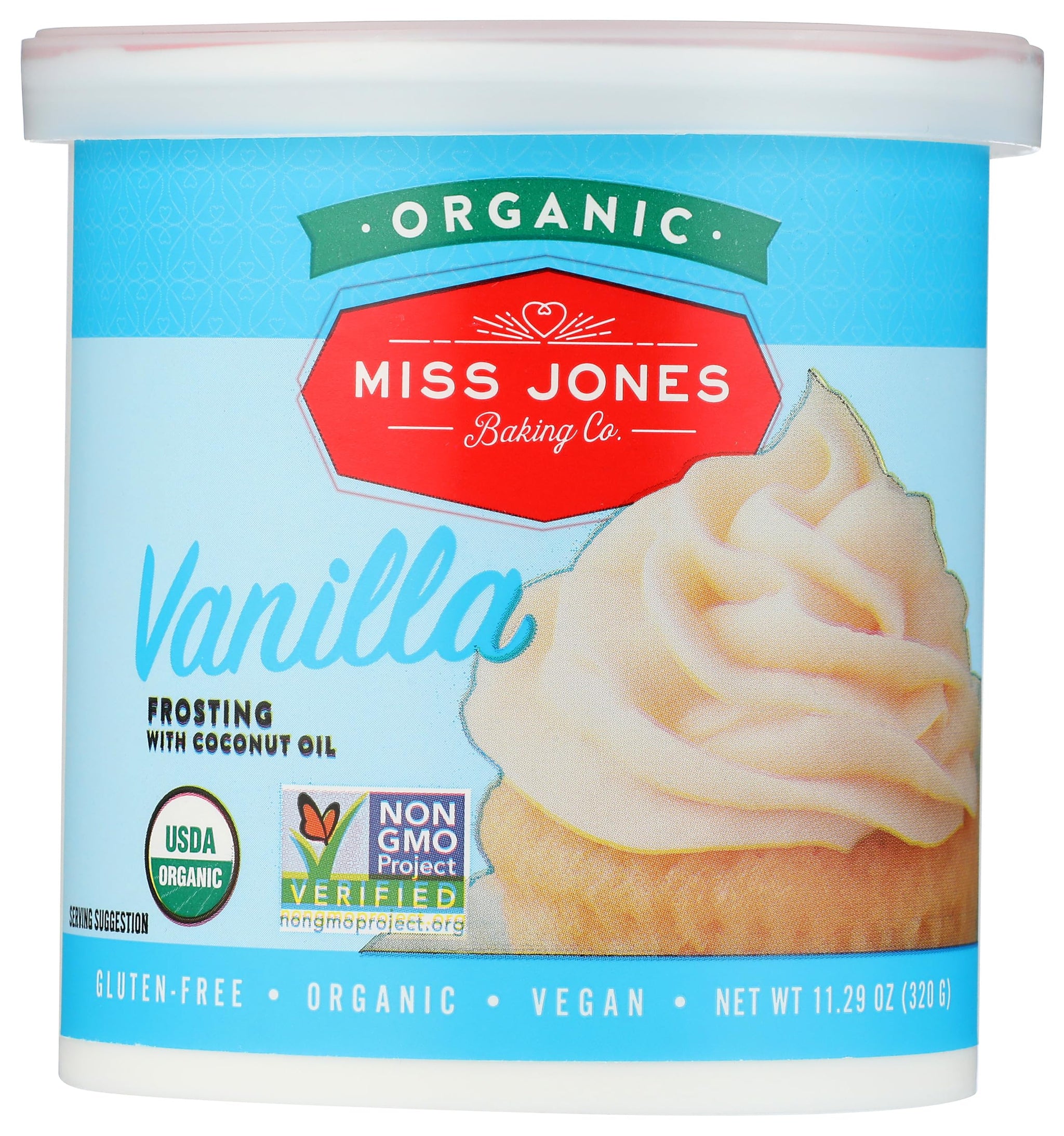 Miss Jones Baking Co Organic Vanilla Frosting, 11.29 OZ