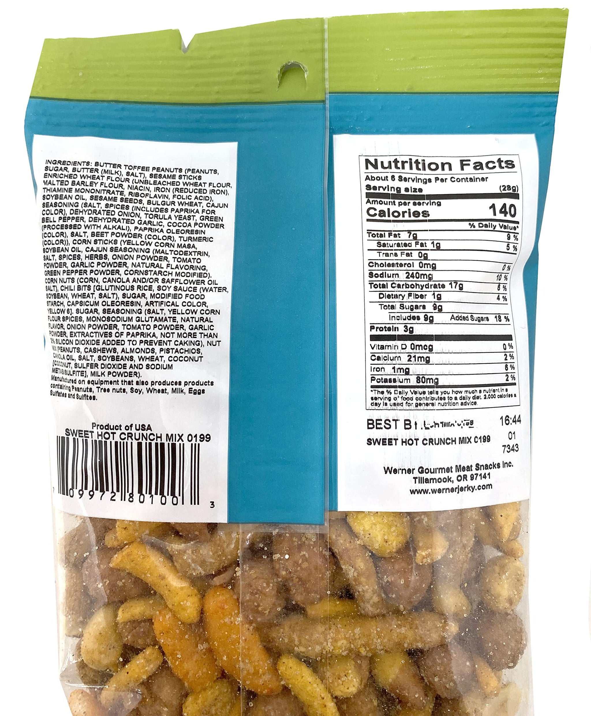 Werner Snacks Sweet Hot Crunch Mix - Spicy Sweet Snack Mix Value Size 5 Ounces (Pack of 6)