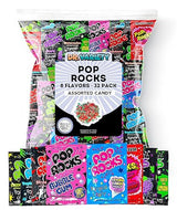Pop Rocks Variety Mix (32 Pack) - Crackling Rock Treats in Assorted Flavors - Individually Wrapped Retro Style Popping Confection - Bulk Pack