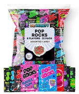 Pop Rocks Variety Mix (32 Pack) - Crackling Rock Treats in Assorted Flavors - Individually Wrapped Retro Style Popping Confection - Bulk Pack
