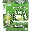 Mamma Chia Organic Vitality Squeeze Snack, Green Magic, USDA Organic, Non-GMO, Vegan, Gluten Free, and Kosher. Fruit and Vegetables with only 70