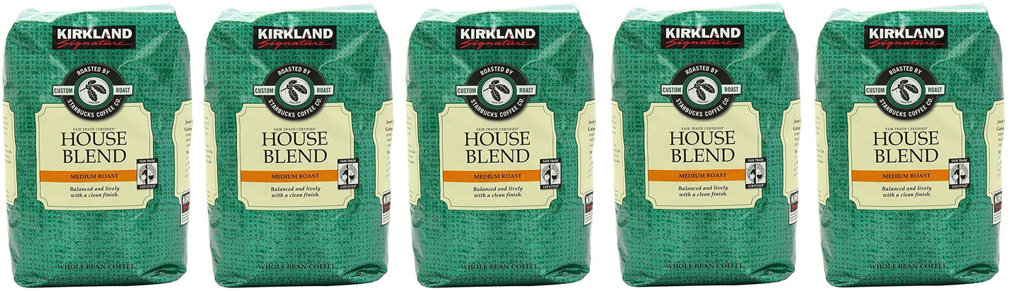 Kirkland Signature Starbucks Bean Coffee Medium Roast House Blend (5 Bags)