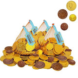 Milk Chocolate Coins, 4 Large Mesh Bag, 70 Half Dollars Per Bag Total 280 Coins for ST. Patrick's Day Made with Premium Nut-Free Belgian Chocolate