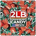 Strawberry Hard Candy Individually Wrapped by Cambie, 2 lbs of Strawberry Candy with a Deliciously Sweet Hard Exterior with a Soft, Fruit-Filled