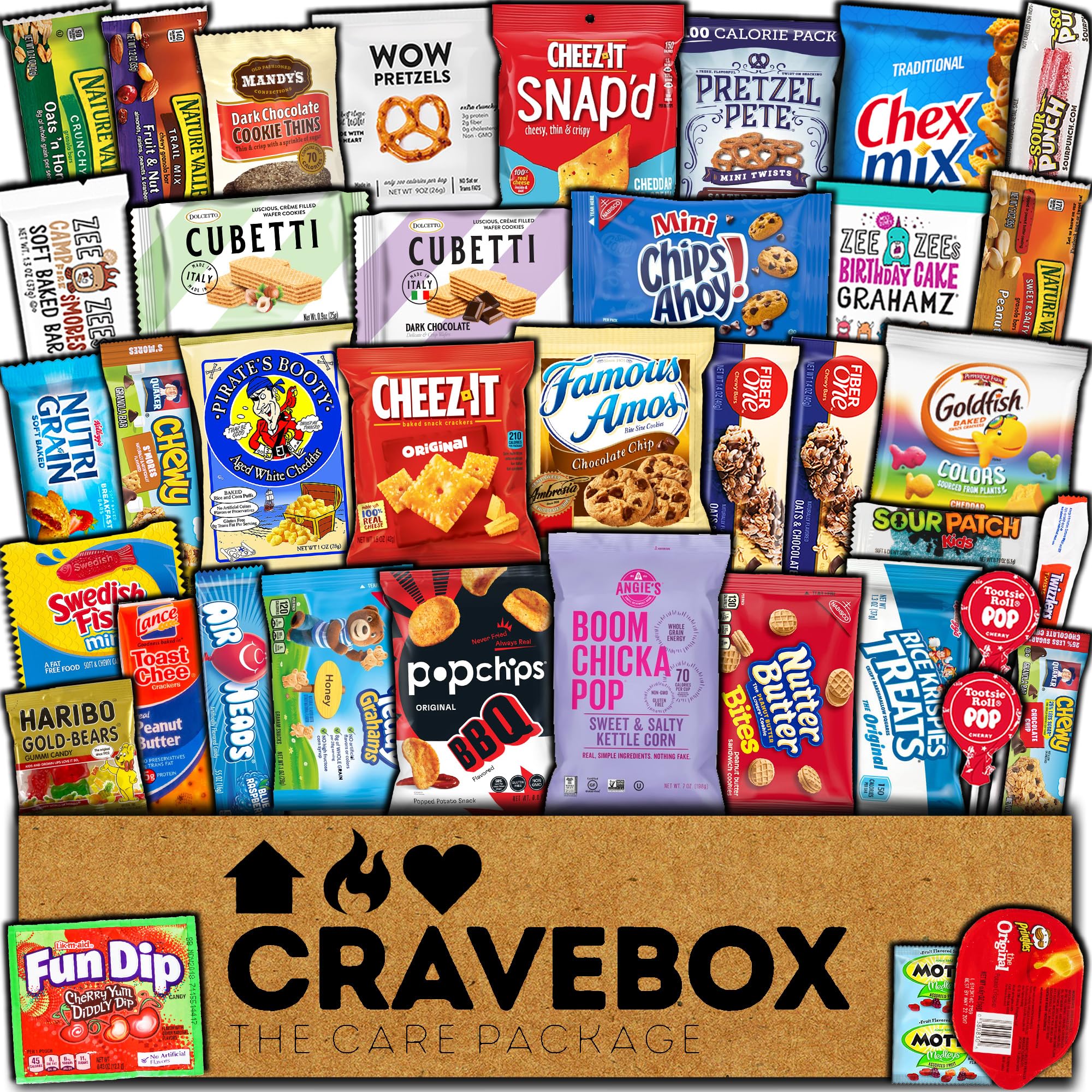 CRAVEBOX Snack Box Care Package - Pack for Adults Birthday Gifts for Men and Women, College Back to School, Graduation