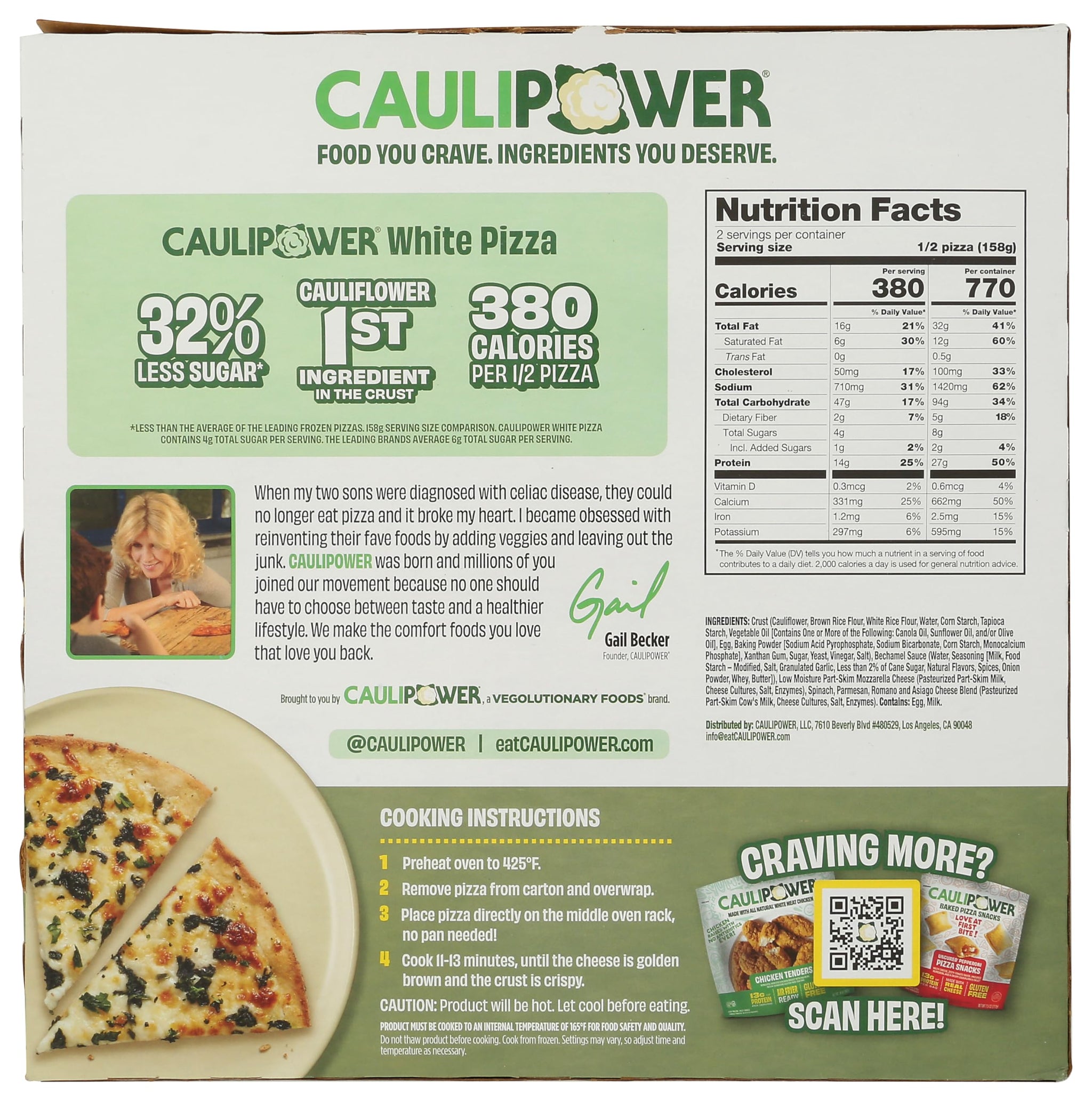 CAULIPOWER Cauliflower Crust White Pizza, 11.15 OZ