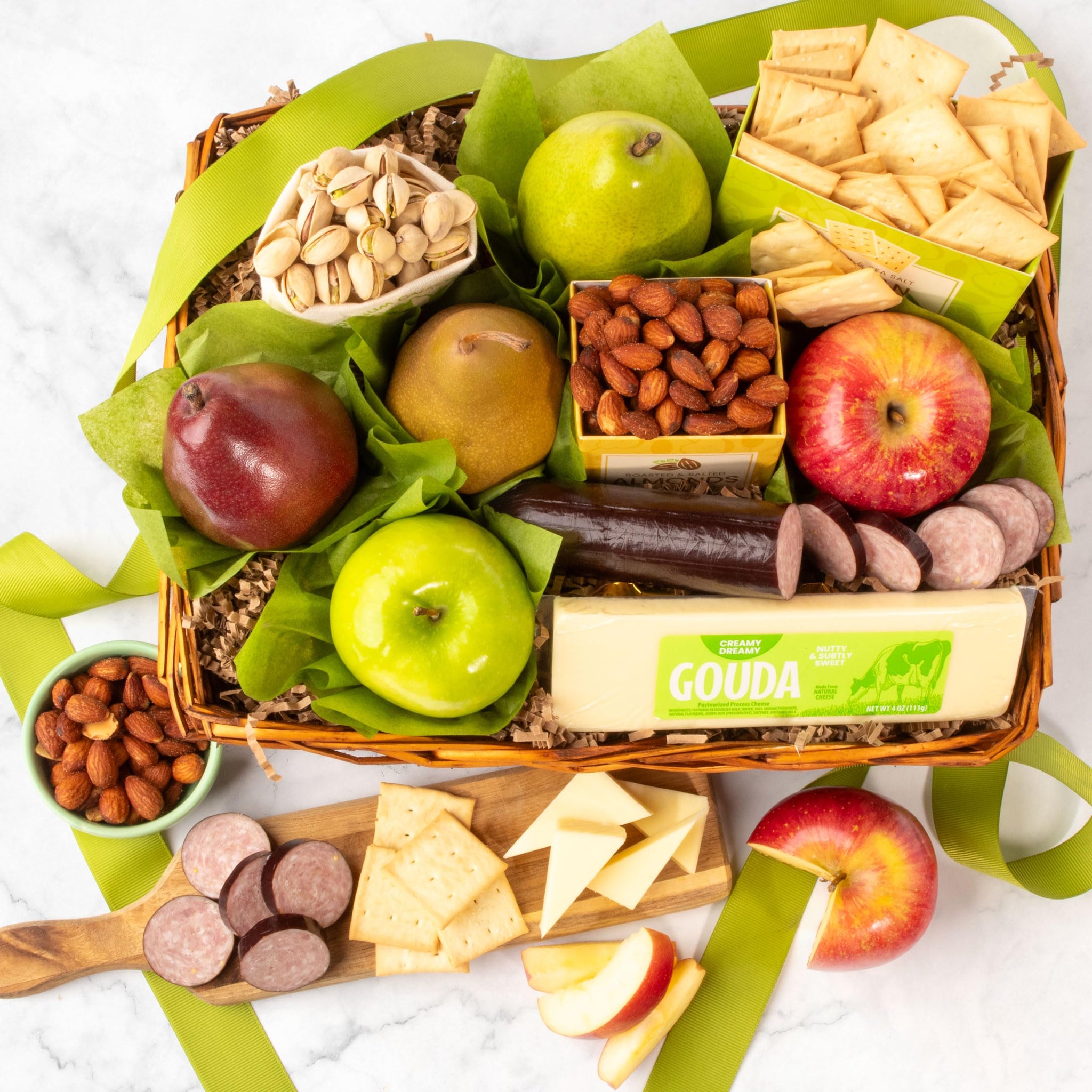 Fruit, Cheese & Meat Classic Gift Basket by Fruitfully For Father's Day, Birthday, Thank You, Sympathy