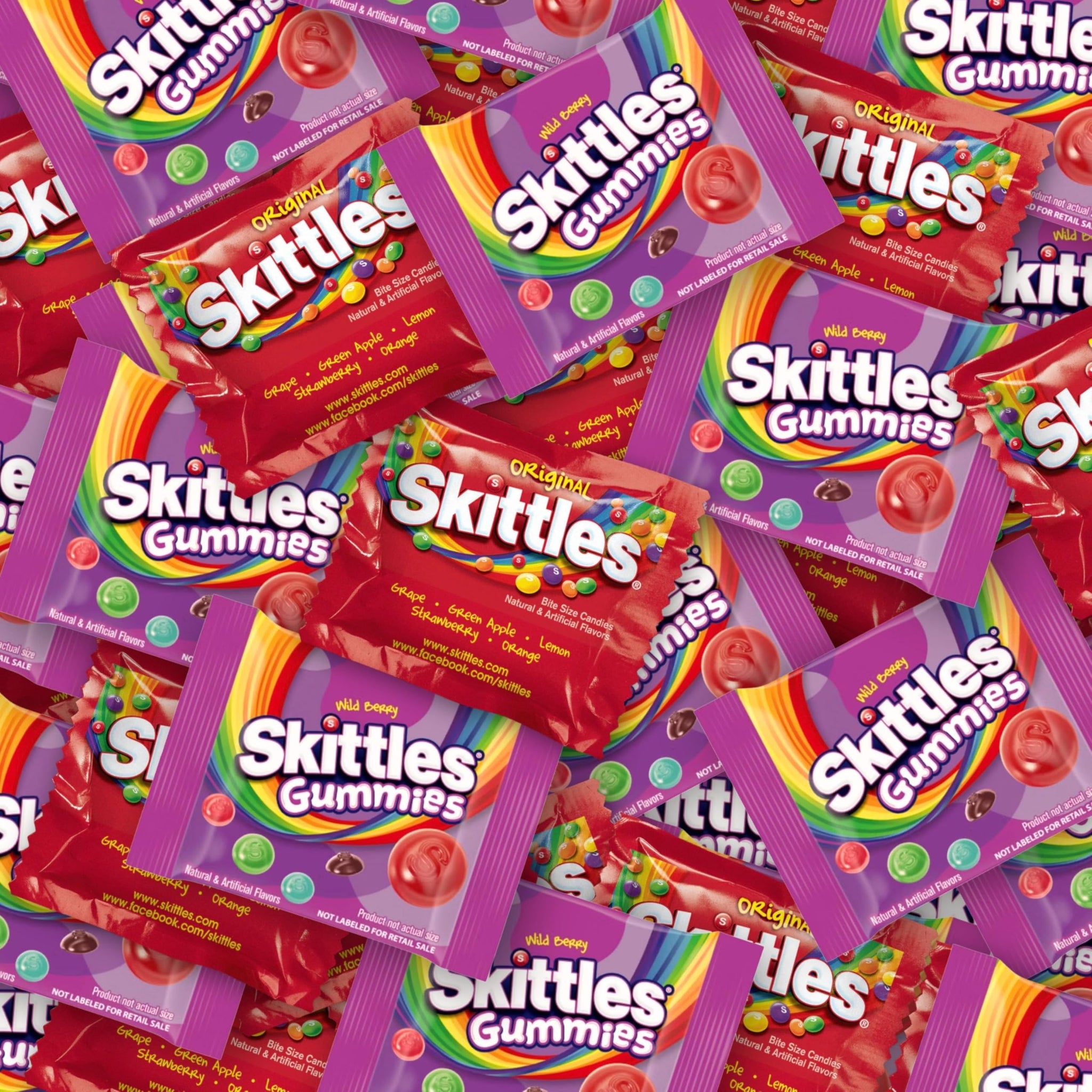 ASSORTIT X Skittles Collab Wild Berry Gummies & Original Flavor 1Lb Variety Candy Coated Fruit Chew Individually Wrapped Bulk Party Assortment 25+