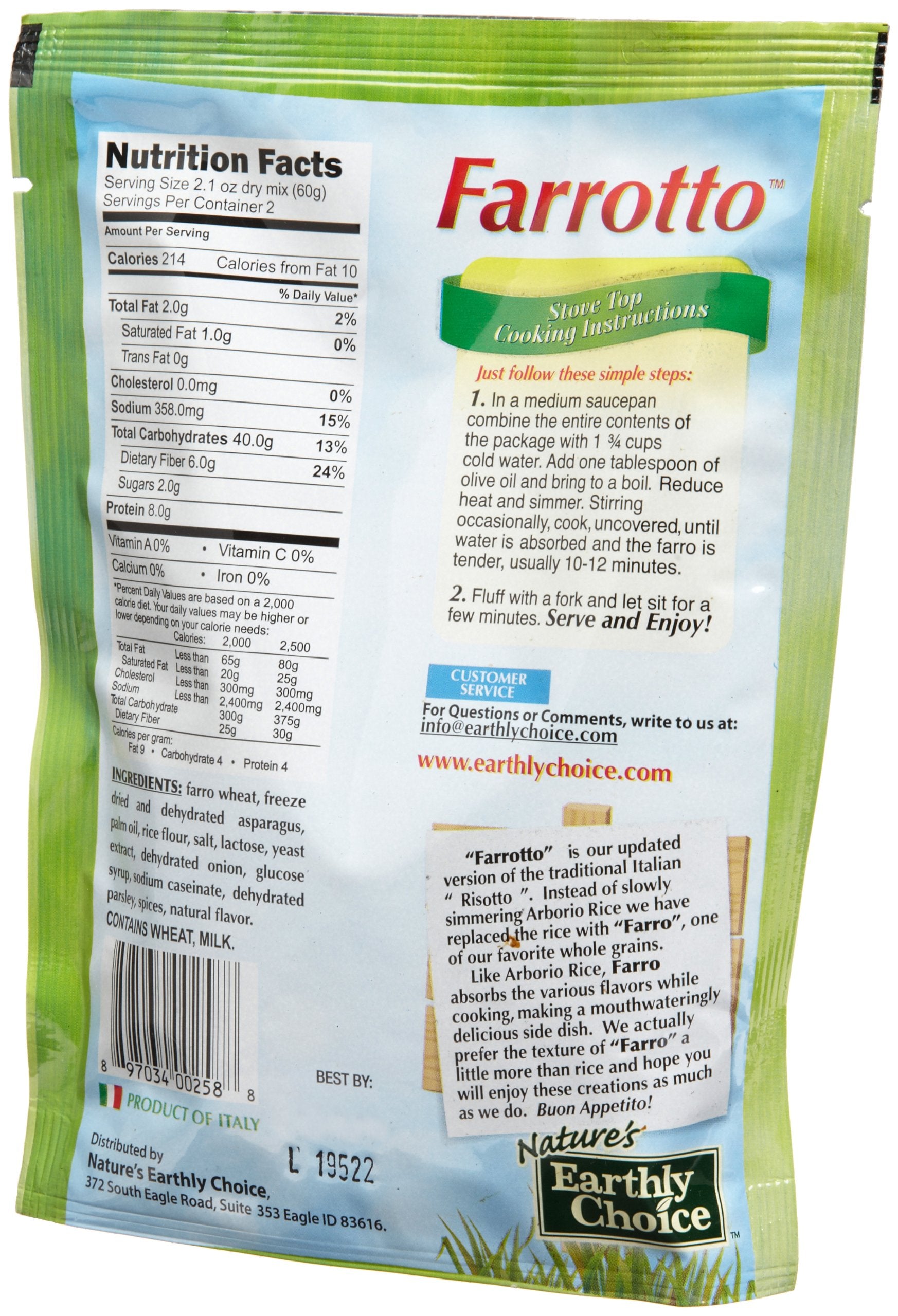 Nature's Earthly Choice Easy Farro Primavera with Asparagus & Peas