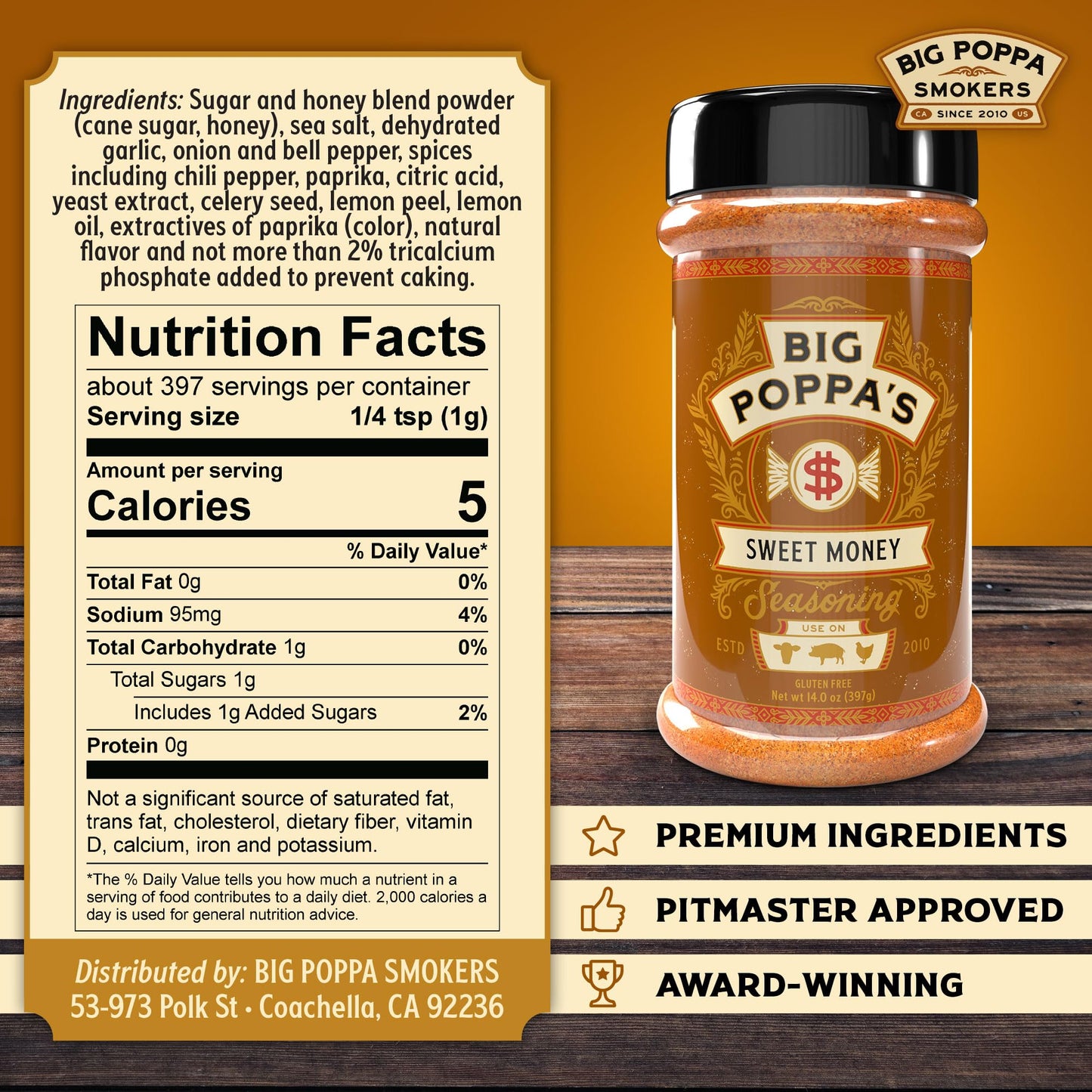 Big Poppa's BBQ Essential Seasoning Bundle - Sweet Money, Double Secret & Desert Gold | All-Purpose Rubs for Grilling & Smoking