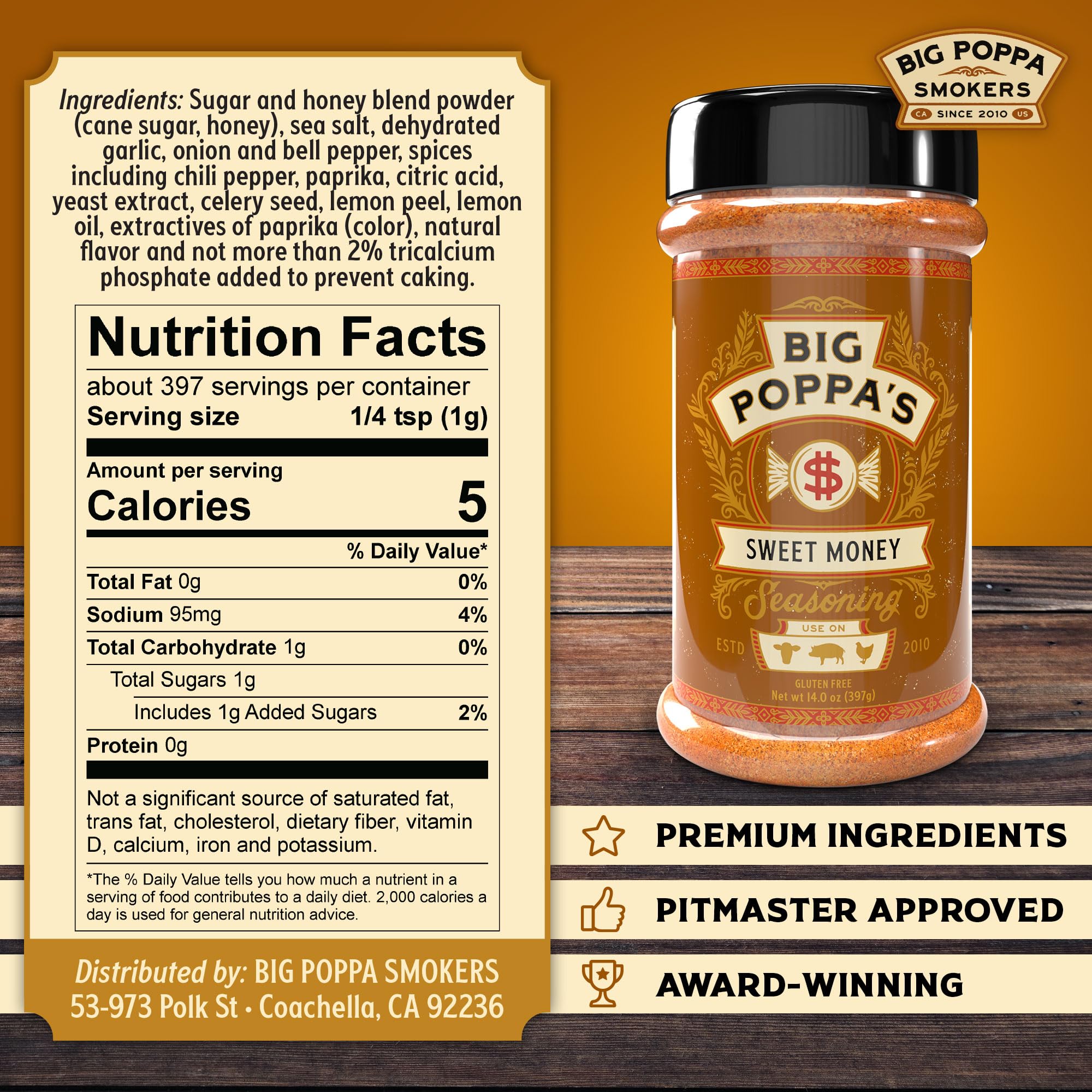 Big Poppa's BBQ Essential Seasoning Bundle - Sweet Money, Double Secret & Desert Gold | All-Purpose Rubs for Grilling & Smoking